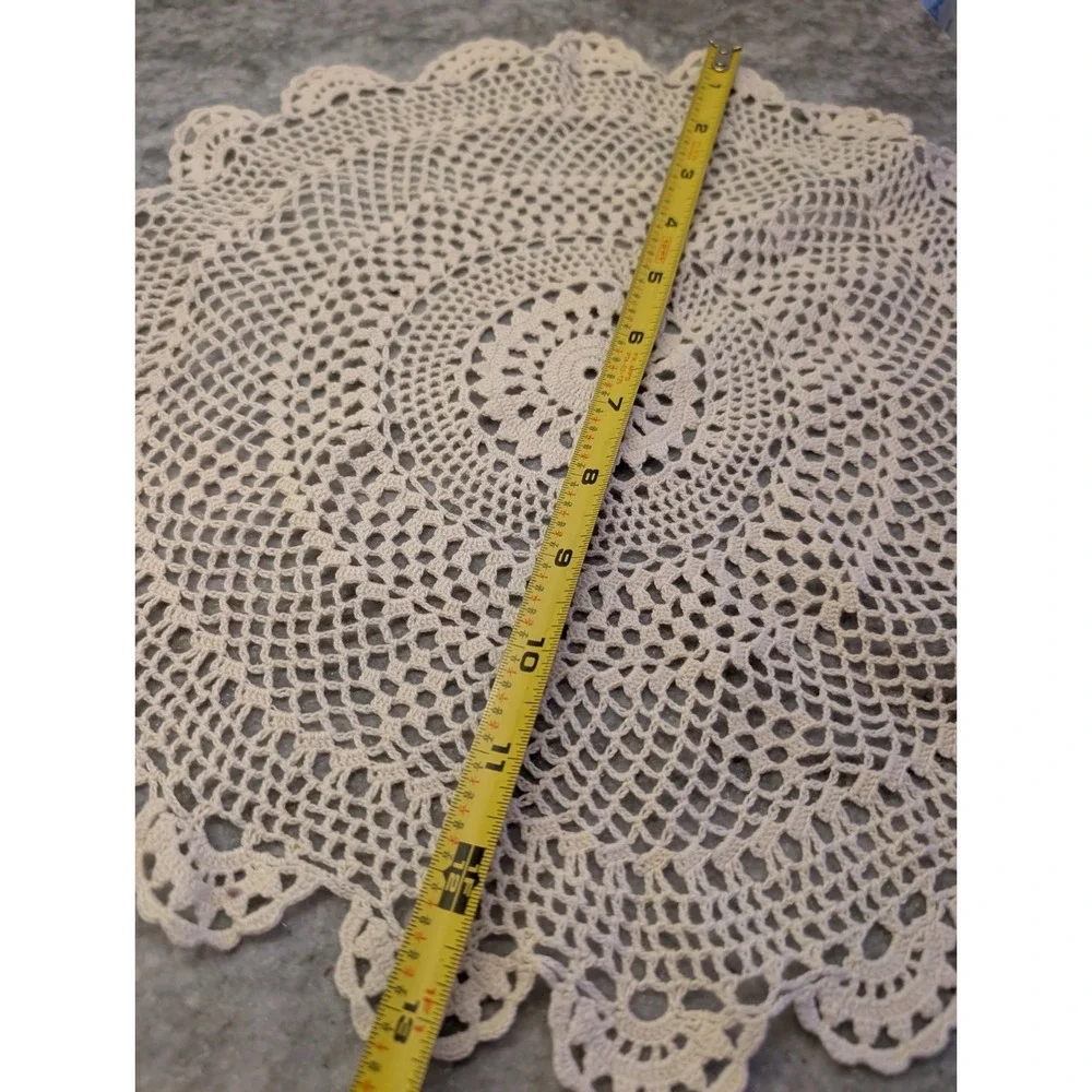 Vintage Cotton Round Table Topper Doilie 13
